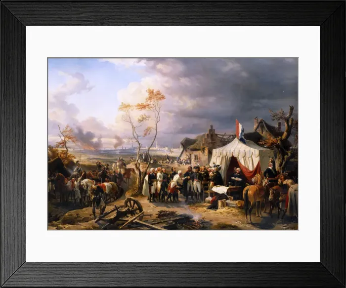 Framed Print : General De la Morliere Receiving The Surrender Of Antwerp 29th November 1792. Artist: Philippoteaux, Henri Felix Emmanuel (1815-1884) Framed Print : General De la Morliere Receiving The Surrender Of Antwerp 29th November 1792. Artist: Philippoteaux, Henri Felix Emmanuel (1815-1884)