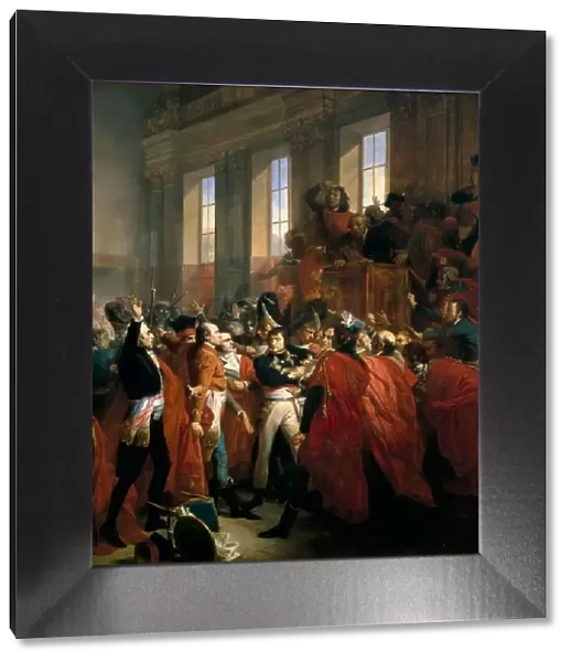 General Bonaparte surrounded by members of the Council of Five Hundred in Saint-Cloud, November 10, Artist: Bouchot, Francois (1800-1842)