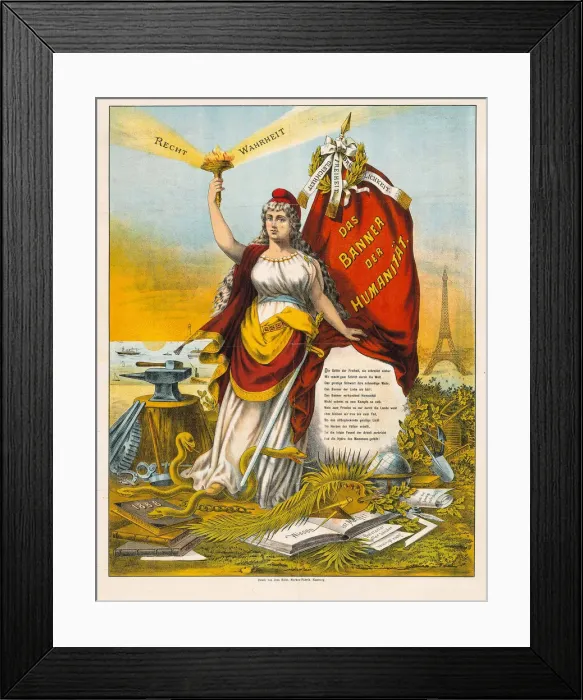 Framed Print : The Goddess of Liberty with hammer and anvil. Artist: Anonymous Framed Print : The Goddess of Liberty with hammer and anvil. Artist: Anonymous