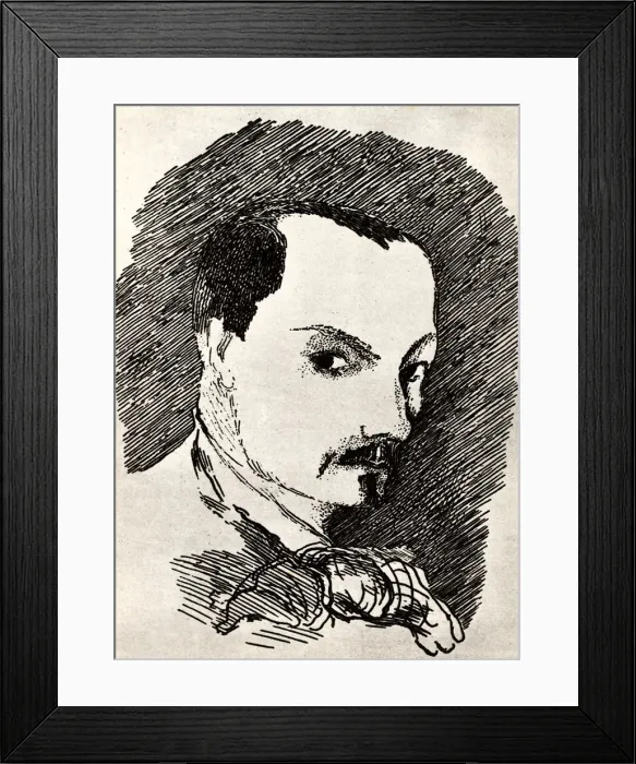 Framed Print : Charles Baudelaire (1821-1867). Artist: Toulouse-Lautrec, Henri, de (1864-1901) Framed Print : Charles Baudelaire (1821-1867). Artist: Toulouse-Lautrec, Henri, de (1864-1901)