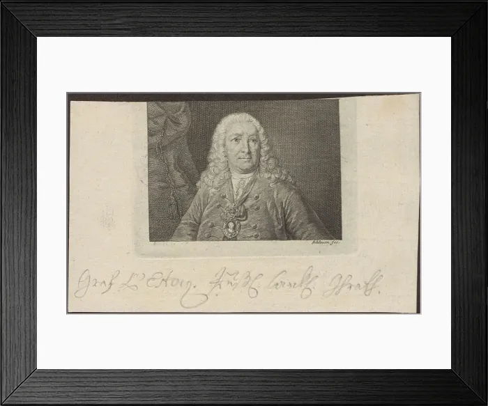 Framed Print : Count Jean Armand de L Estocq (1692-1767). Artist: Schleuen, Johann David, the Elder (1711-1771) Framed Print : Count Jean Armand de L Estocq (1692-1767). Artist: Schleuen, Johann David, the Elder (1711-1771)