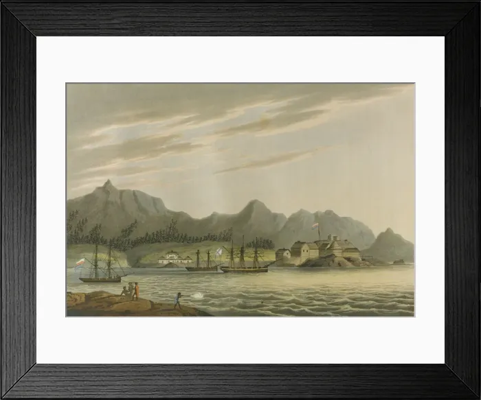 Framed Print : Lysyansky: A Voyage Round the World In the Years 1803-06, in the Ship Neva. Artist: Anonymous Framed Print : Lysyansky: A Voyage Round the World In the Years 1803-06, in the Ship Neva. Artist: Anonymous