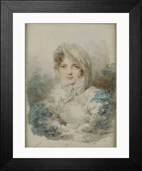 Framed Print : Portrait of Ekaterina Pavlovna Bagration (1783-1857), nee Skavronska. Artist: Isabey, Jean-Baptiste (1767-1855)