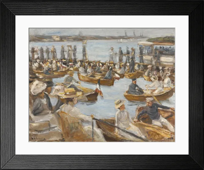 Framed Print : Summer Evening on the Alster-River, Hamburg. Artist: Liebermann, Max (1847-1935) Framed Print : Summer Evening on the Alster-River, Hamburg. Artist: Liebermann, Max (1847-1935)