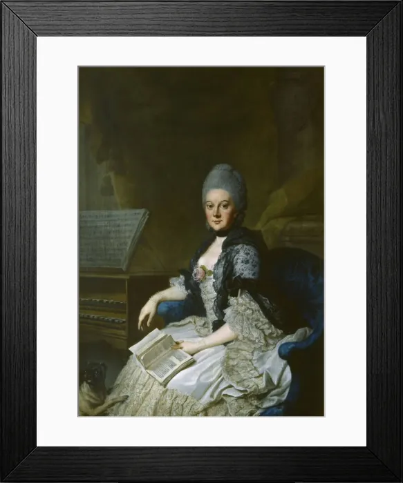 Framed Print : Duchess Anna Amalia of Brunswick-Wolfenbuttel (1739-1807). Artist: Ziesenis, Johann Georg, the Younger (1716-1776) Framed Print : Duchess Anna Amalia of Brunswick-Wolfenbuttel (1739-1807). Artist: Ziesenis, Johann Georg, the Younger (1716-1776)