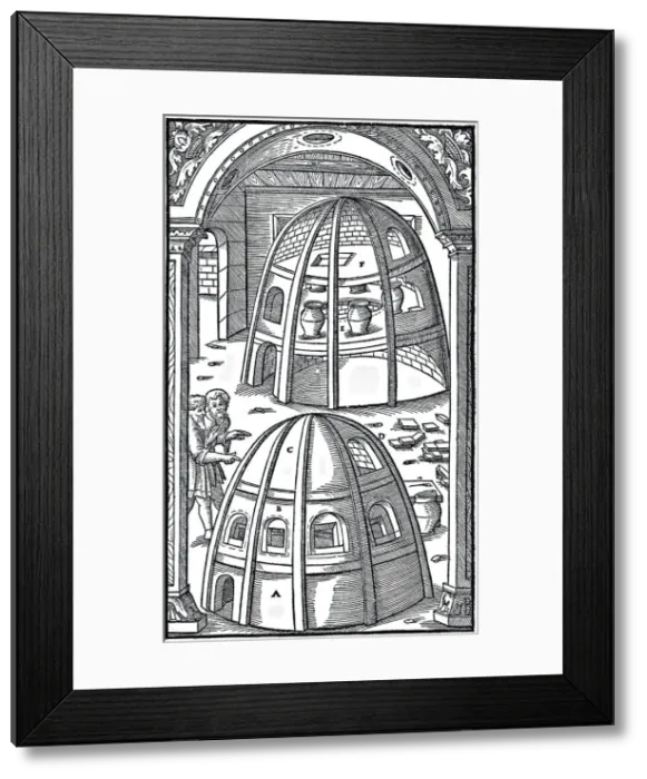 Framed Print : Beehive design furnace. Artist: Anonymous Framed Print : Beehive design furnace. Artist: Anonymous