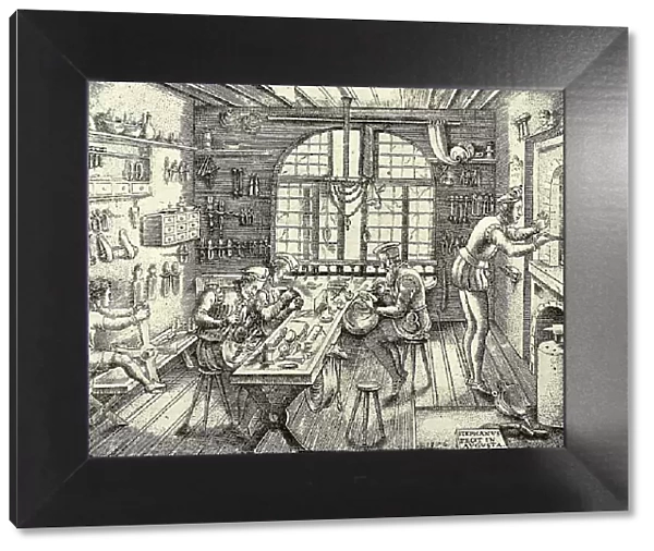 Goldsmiths Shop. Artist: Delaune, Etienne (1518-1583)