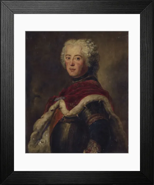 Framed Print : Portrait of Frederick II of Prussia (1712?1786). Artist: Pesne, Antoine (1683-1757) Framed Print : Portrait of Frederick II of Prussia (1712?1786). Artist: Pesne, Antoine (1683-1757)