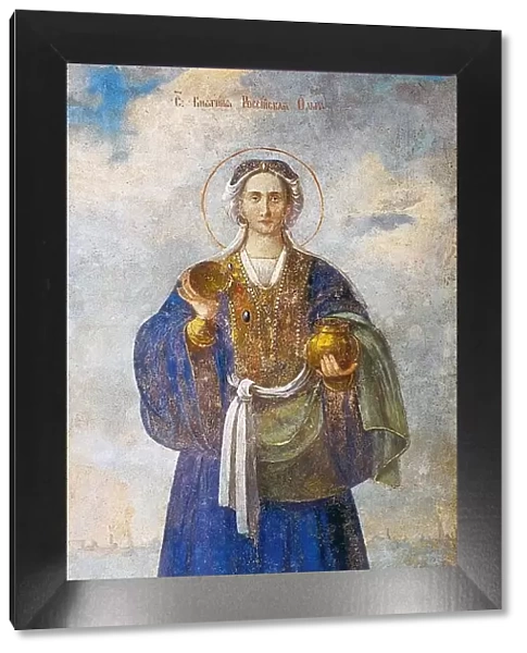 Saint Olga, Princess of Kiev. Artist: Ancient Russian frescos