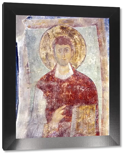 Saint Pantaleon (Panteleimon). Artist: Ancient Russian frescos