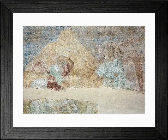 Framed Print : Balaam and the angel. Artist: Ancient Russian frescos Framed Print : Balaam and the angel. Artist: Ancient Russian frescos