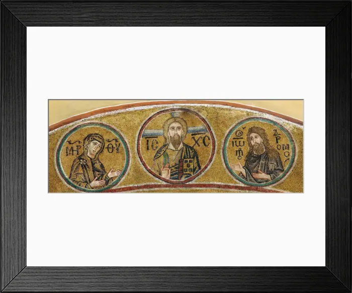Framed Print : Deesis: Christ, the Virgin Mary and John the Baptist. Artist: Byzantine Master Framed Print : Deesis: Christ, the Virgin Mary and John the Baptist. Artist: Byzantine Master