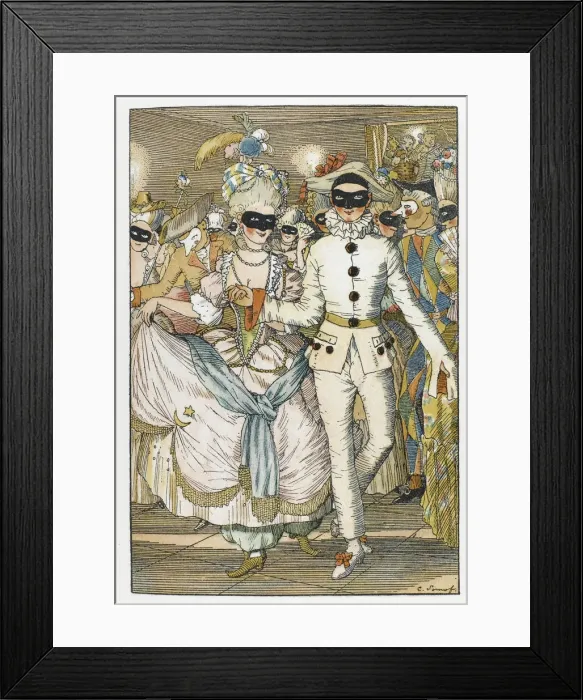 Framed Print : Illustration for book Le Livre de la Marquise. Artist: Somov, Konstantin Andreyevich (1869-1939) Framed Print : Illustration for book Le Livre de la Marquise. Artist: Somov, Konstantin Andreyevich (1869-1939)