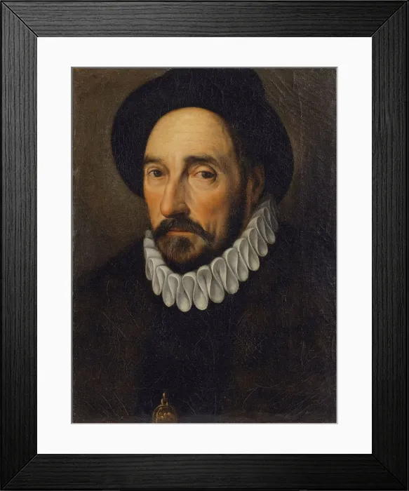 Framed Print : Portrait of Michel de Montaigne (1533-1592). Artist: Anonymous Framed Print : Portrait of Michel de Montaigne (1533-1592). Artist: Anonymous