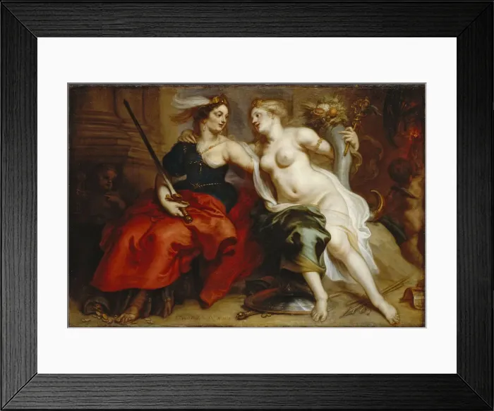 Framed Print : Allegory of Justice and Peace. Artist: Thulden, Theodoor, van (1606-1669) Framed Print : Allegory of Justice and Peace. Artist: Thulden, Theodoor, van (1606-1669)