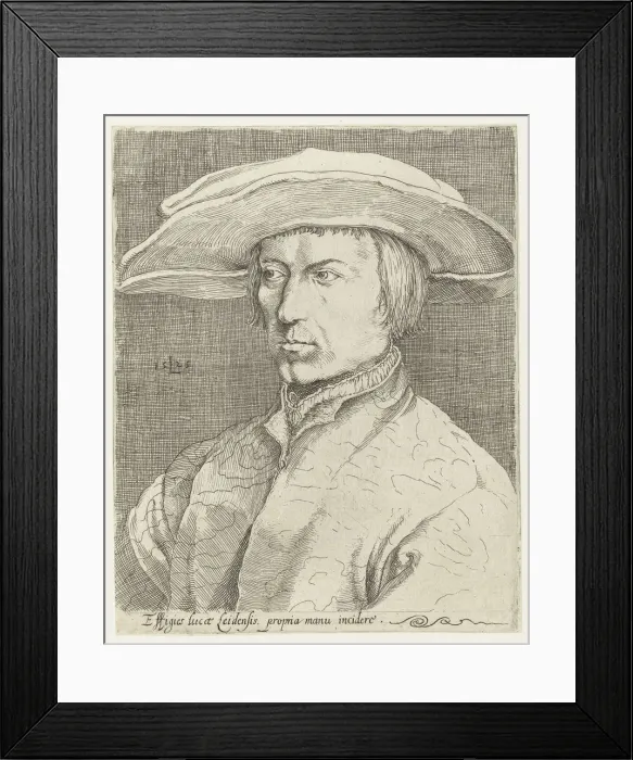 Framed Print : Self-Portrait. Artist: Leyden, Lucas, van (1489 / 94-1533) Framed Print : Self-Portrait. Artist: Leyden, Lucas, van (1489 / 94-1533)