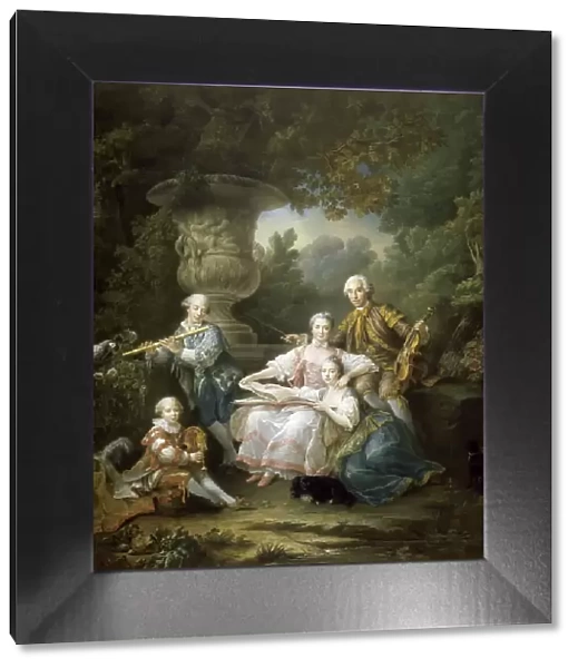 Louis II du Bouchet de Sourches with his Family. Artist: Drouais, Francois-Hubert (1727-1775)