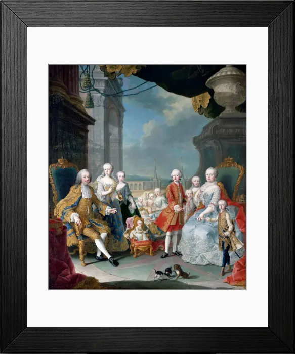 Framed Print : Maria Theresia of Austria and Francis I with their Children. Artist: Meytens, Martin van, the Younger (1695-1770)