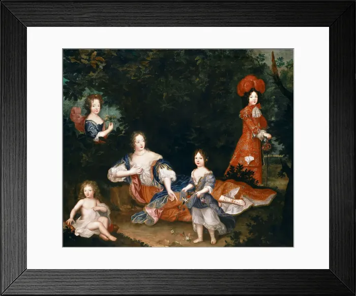Framed Print : Francoise-Athenais de Rochechouart, marquise de Montespan (1640-1707) and her children. Artist: Anonymous Framed Print : Francoise-Athenais de Rochechouart, marquise de Montespan (1640-1707) and her children. Artist: Anonymous