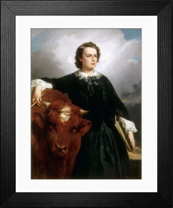 Framed Print : Portrait of Rosa Bonheur. Artist: Dubufe, Edouard Louis (1819-1883) Framed Print : Portrait of Rosa Bonheur. Artist: Dubufe, Edouard Louis (1819-1883)