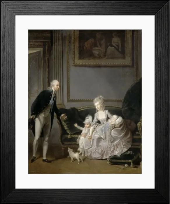 Framed Print : The Family of Louis Philippe Joseph d Orleans (1747-1793) at the Palais-Royal, 1776. Artist: Cibot, Edouard (1799-1877) Framed Print : The Family of Louis Philippe Joseph d Orleans (1747-1793) at the Palais-Royal, 1776. Artist: Cibot, Edouard (1799-1877)
