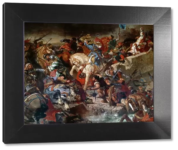 The Battle of Taillebourg, 21st July 1242. Artist: Delacroix, Eugene (1798-1863)