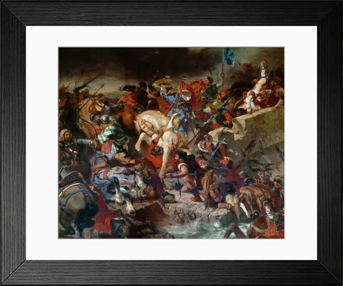 Framed Print : The Battle of Taillebourg, 21st July 1242. Artist: Delacroix, Eugene (1798-1863) Framed Print : The Battle of Taillebourg, 21st July 1242. Artist: Delacroix, Eugene (1798-1863)