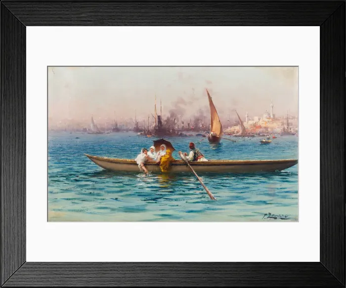 Framed Print : Amusement on the Caique. Artist: Zonaro, Fausto (1854-1929) Framed Print : Amusement on the Caique. Artist: Zonaro, Fausto (1854-1929)