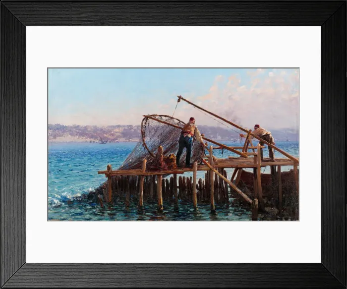 Framed Print : Fishermen. Artist: Zonaro, Fausto (1854-1929) Framed Print : Fishermen. Artist: Zonaro, Fausto (1854-1929)