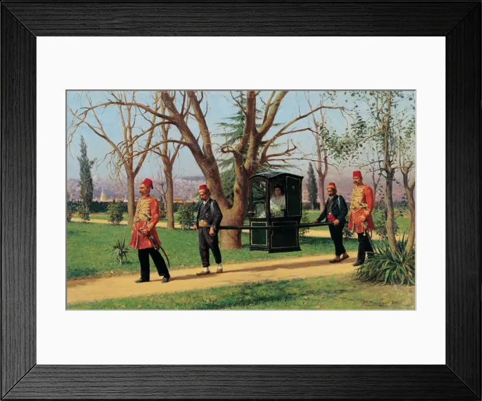 Framed Print : The Daughter of the English Ambassador Riding in a Palanquin. Artist: Zonaro, Fausto (1854-1929) Framed Print : The Daughter of the English Ambassador Riding in a Palanquin. Artist: Zonaro, Fausto (1854-1929)