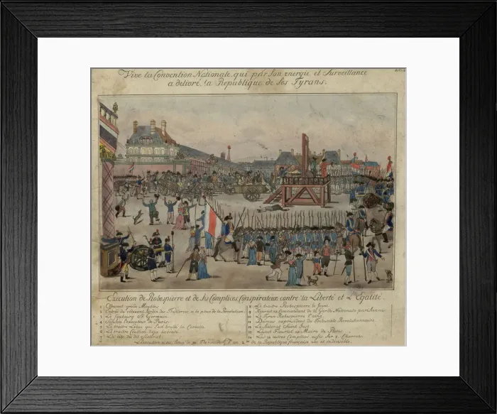 Framed Print : The execution of Robespierre and his supporters on 28 July 1794. Artist: Anonymous Framed Print : The execution of Robespierre and his supporters on 28 July 1794. Artist: Anonymous