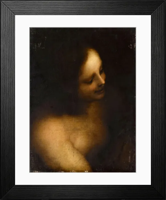 Framed Print : Bust-length female nude. Artist: Anonymous Framed Print : Bust-length female nude. Artist: Anonymous