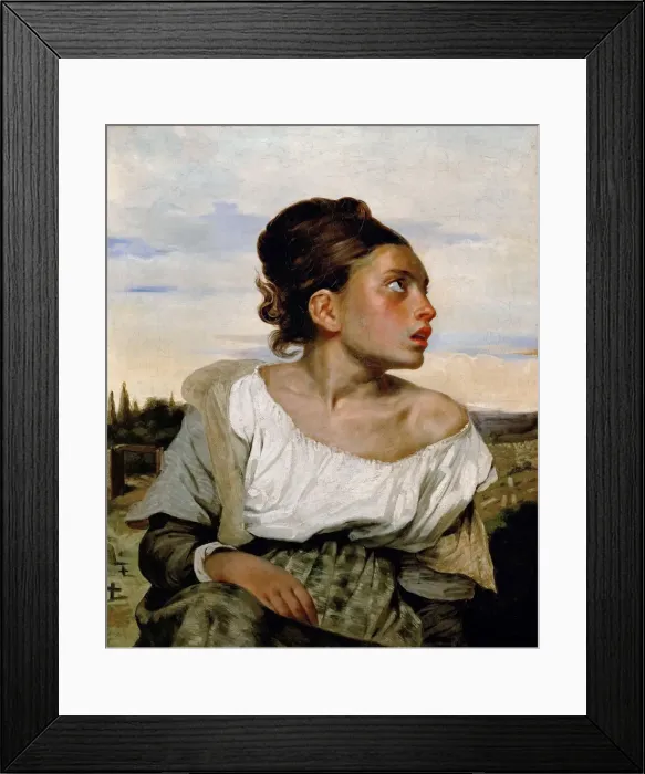 Framed Print : Young Orphan Girl in the Cemetery. Artist: Delacroix, Eugene (1798-1863) Framed Print : Young Orphan Girl in the Cemetery. Artist: Delacroix, Eugene (1798-1863)