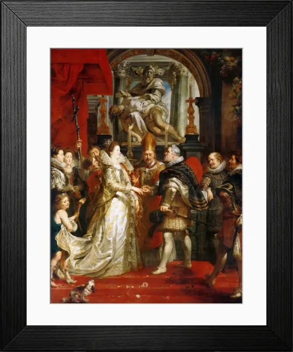 Framed Print : The Wedding by Proxy of Marie de Medici to King Henry IV (The Marie de Medici Cycle). Artist: Rubens, Pieter Paul (1577-1640) Framed Print : The Wedding by Proxy of Marie de Medici to King Henry IV (The Marie de Medici Cycle). Artist: Rubens, Pieter Paul (1577-1640)