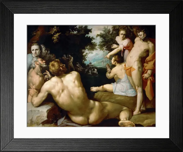 Framed Print : The Baptism of Christ. Artist: Haarlem, Cornelis Cornelisz. van (1562-1638) Framed Print : The Baptism of Christ. Artist: Haarlem, Cornelis Cornelisz. van (1562-1638)