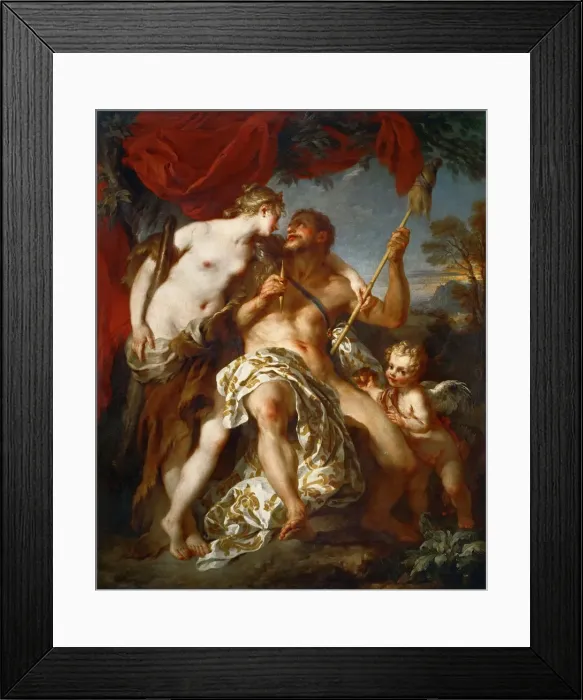 Framed Print : Hercules and Omphale. Artist: Le Moyne, Francois (1688-1737) Framed Print : Hercules and Omphale. Artist: Le Moyne, Francois (1688-1737)
