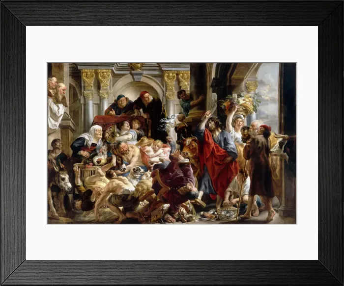 Framed Print : Christ Driving the Money Changers from the Temple. Artist: Jordaens, Jacob (1593-1678) Framed Print : Christ Driving the Money Changers from the Temple. Artist: Jordaens, Jacob (1593-1678)