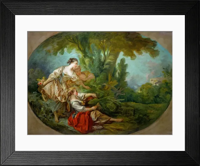 Framed Print : L appeau, dit. L appeau, dit l oiseau pris dans les filets (The decoy bird, also called The bird cau Artist: Boucher, Francois (1703-1770) Framed Print : L appeau, dit. L appeau, dit l oiseau pris dans les filets (The decoy bird, also called The bird cau Artist: Boucher, Francois (1703-1770)