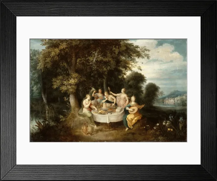 Framed Print : The five senses. Artist: Govaerts, Abraham (1589-1626) Framed Print : The five senses. Artist: Govaerts, Abraham (1589-1626)