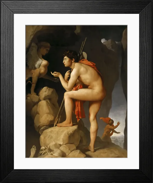 Framed Print : Oedipus and the Sphinx. Artist: Ingres, Jean Auguste Dominique (1780-1867) Framed Print : Oedipus and the Sphinx. Artist: Ingres, Jean Auguste Dominique (1780-1867)
