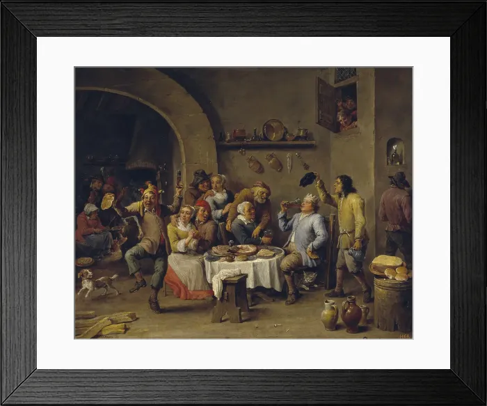 Framed Print : The Bean King (The Feast of the Bean King). Artist: Teniers, David, the Younger (1610-1690) Framed Print : The Bean King (The Feast of the Bean King). Artist: Teniers, David, the Younger (1610-1690)