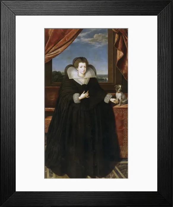 Framed Print : Portrait of Queen Elisabeth of France (1602-1644), Queen consort of Spain. Artist: Pourbus, Frans, the Younger (1569-1622)