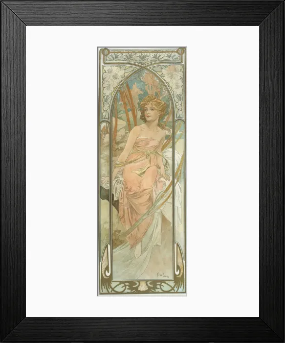 Framed Print : The Times of the Day: Morning Awakening. Artist: Mucha, Alfons Marie (1860-1939) Framed Print : The Times of the Day: Morning Awakening. Artist: Mucha, Alfons Marie (1860-1939)