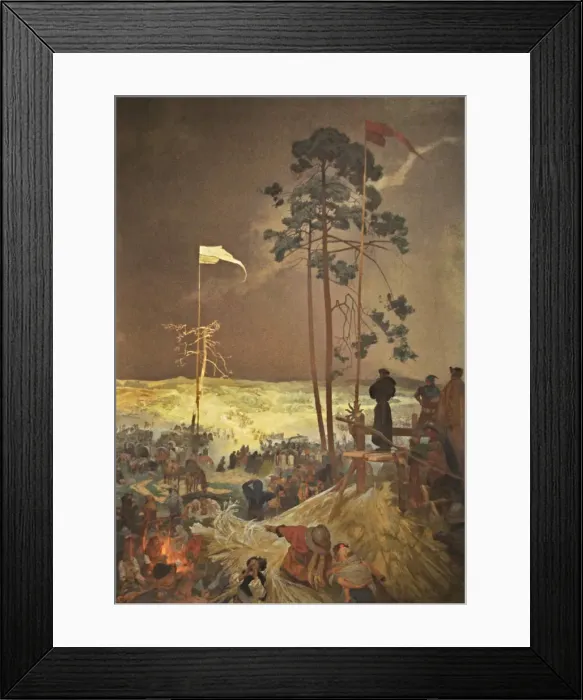 Framed Print : The Meeting Na Krizkach (The cycle The Slav Epic). Artist: Mucha, Alfons Marie (1860-1939) Framed Print : The Meeting Na Krizkach (The cycle The Slav Epic). Artist: Mucha, Alfons Marie (1860-1939)