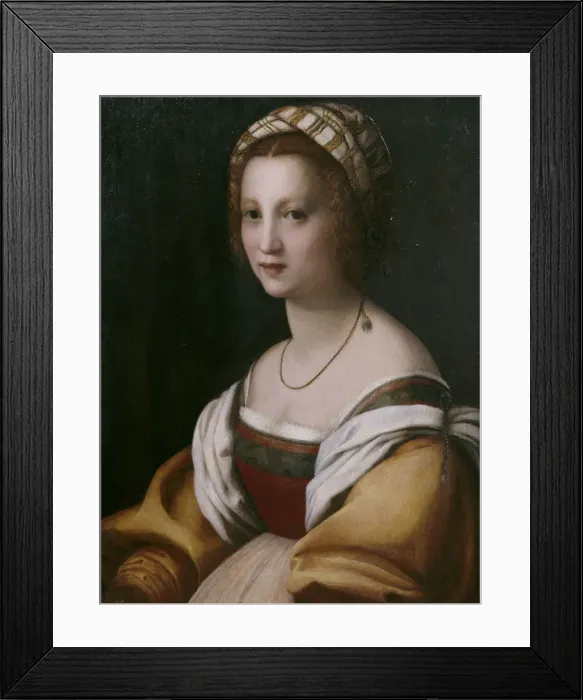 Framed Print : Portrait of a woman. Artist: Andrea del Sarto (1486-1531) Framed Print : Portrait of a woman. Artist: Andrea del Sarto (1486-1531)