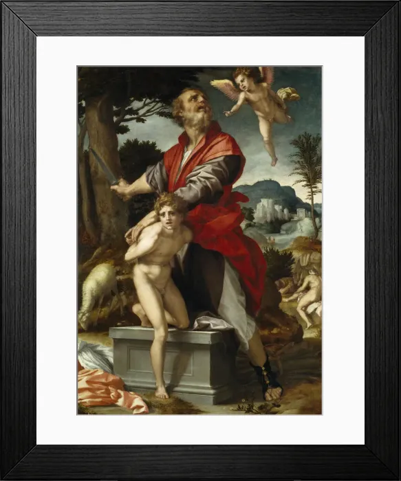 Framed Print : The Sacrifice of Isaac. Artist: Andrea del Sarto (1486-1531) Framed Print : The Sacrifice of Isaac. Artist: Andrea del Sarto (1486-1531)