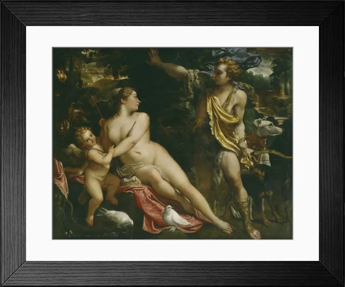 Framed Print : Venus, Adonis and Cupid. Artist: Carracci, Annibale (1560-1609) Framed Print : Venus, Adonis and Cupid. Artist: Carracci, Annibale (1560-1609)