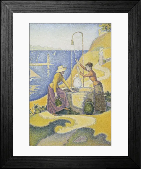 Framed Print : Women at the well (Femmes au puits). Artist: Signac, Paul (1863-1935) Framed Print : Women at the well (Femmes au puits). Artist: Signac, Paul (1863-1935)
