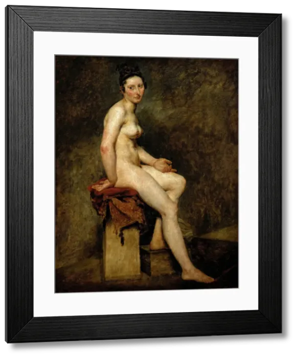 Framed Print : Mademoiselle Rose (Seated Nude). Artist: Delacroix, Eugene (1798-1863) Framed Print : Mademoiselle Rose (Seated Nude). Artist: Delacroix, Eugene (1798-1863)