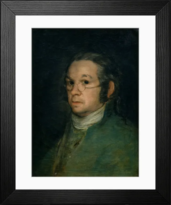 Framed Print : Self-Portrait with Glasses. Artist: Goya, Francisco, de (1746-1828) Framed Print : Self-Portrait with Glasses. Artist: Goya, Francisco, de (1746-1828)